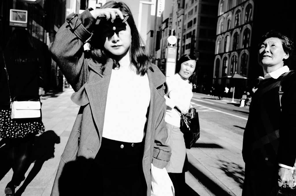 Aiming for Bruce Gilden　手製日よけ