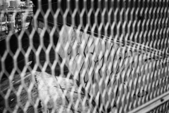 フェンスの向こうの落書き