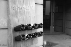 突っ込まれたボトル