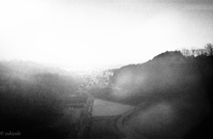 バスからぼんやりした景色