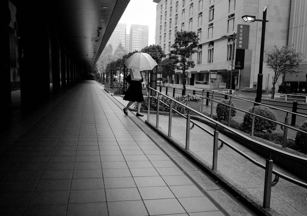 雨に飛び出す