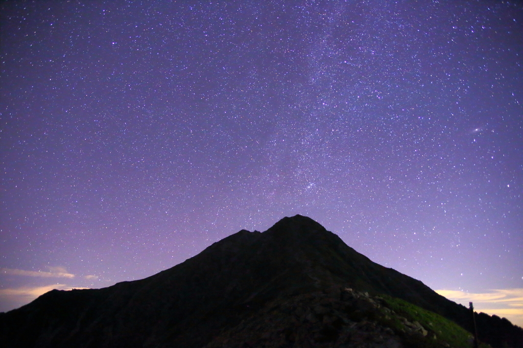 北岳の夜空