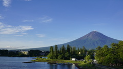 河口湖と富士山