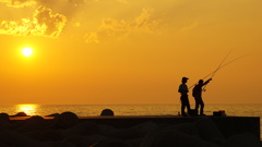 魚津港　夕焼け①