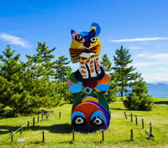 直島 組体操する猫