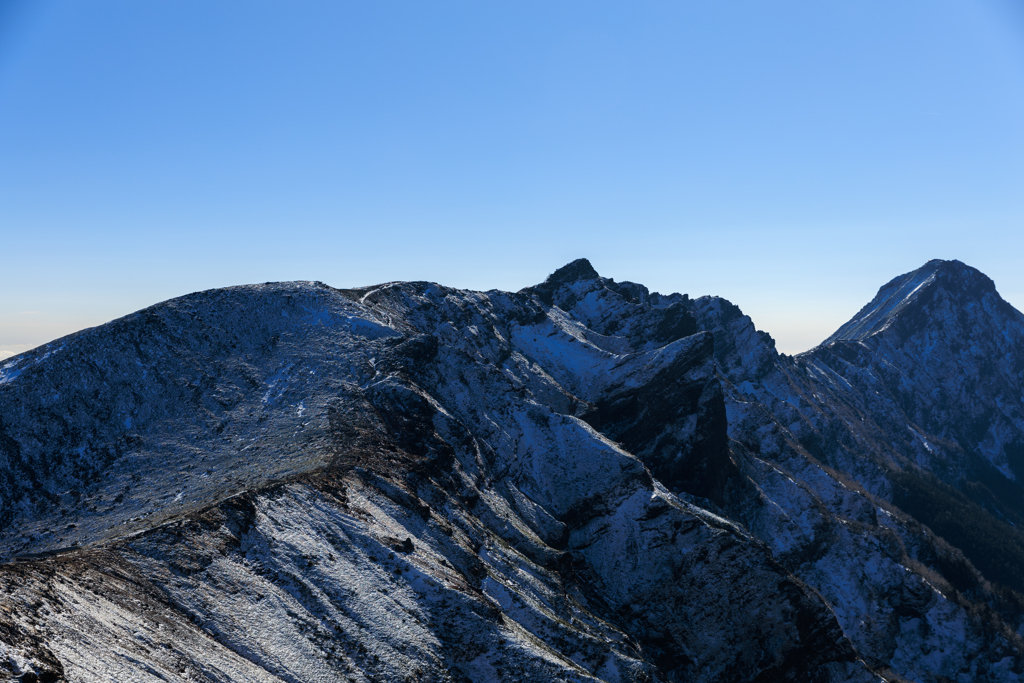 厳冬期の山の顔