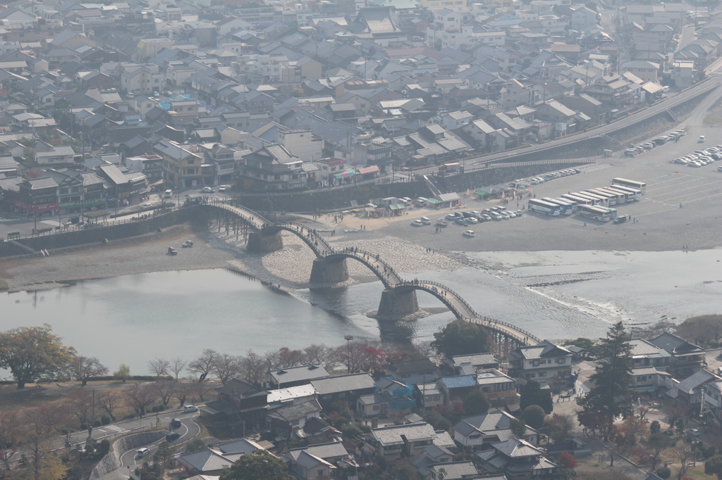 岩国城からの錦帯橋