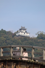 老夫婦と錦帯橋と岩国城と