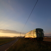 夕日に北条鉄道