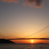 明石海峡に沈む夕日
