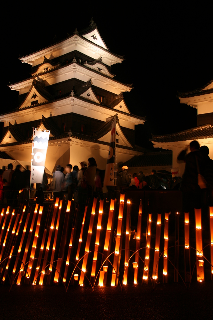 大洲城と灯り