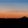 夕焼けに染まる富士