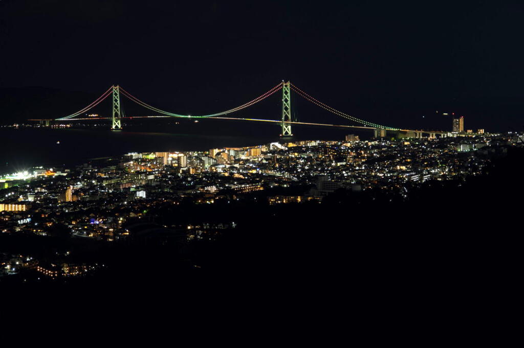 旗振山からの明石海峡大橋