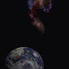 NASA画像から「地球と星雲」