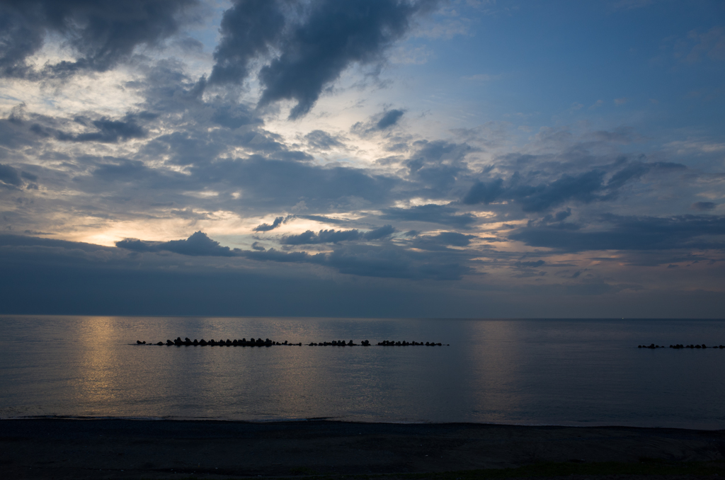 安宅海岸の夕暮れ