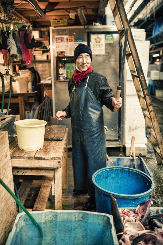 築地市場の男性