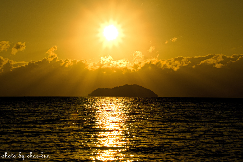 迸る夕陽