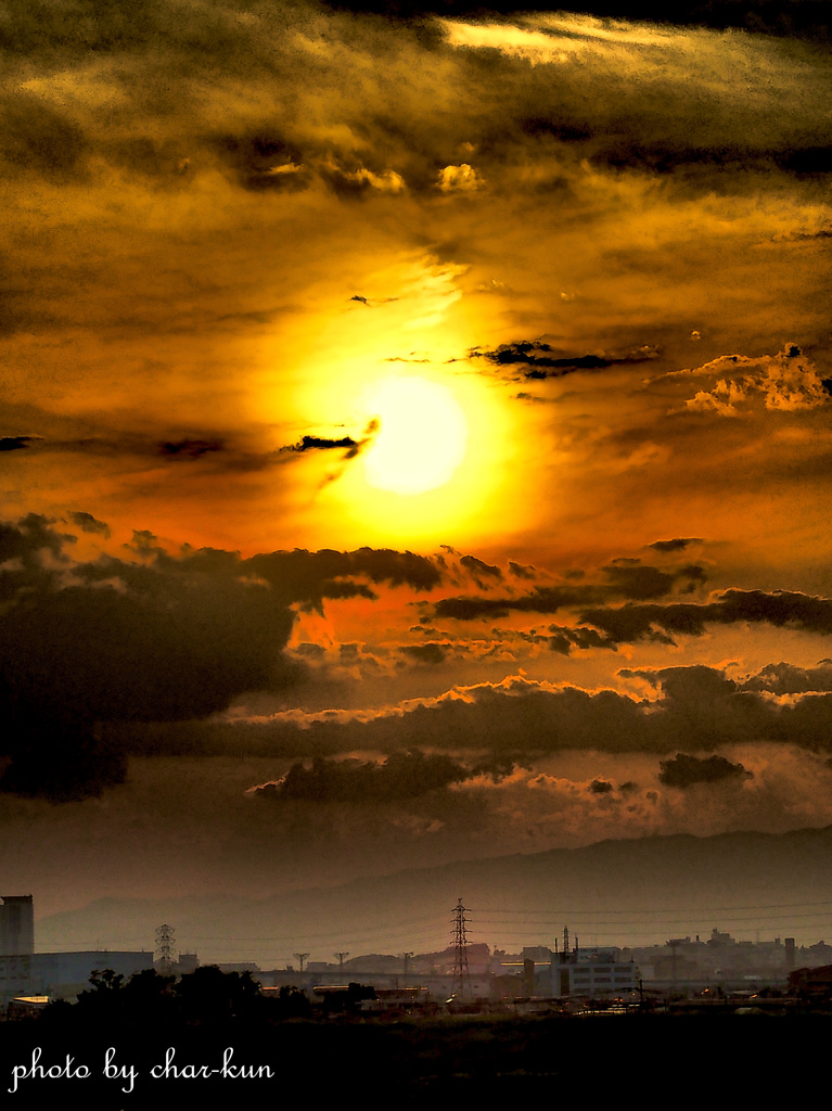 Dramatic evening cloud