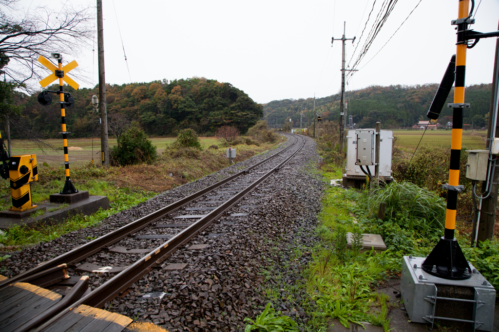 雨の鉄道線
