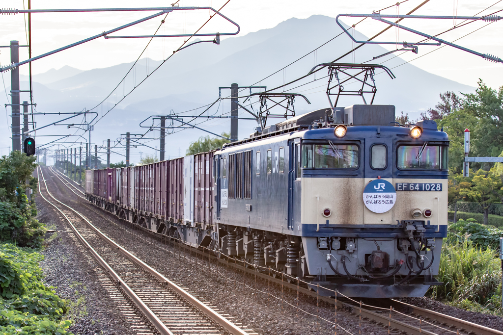 大山と貨物列車