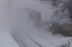快速通過　雪煙