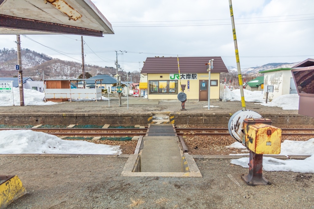 大岸駅　構内踏切