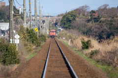無人駅に停車中