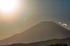 夕陽の富士