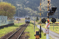 若桜鉄道　安部駅発車