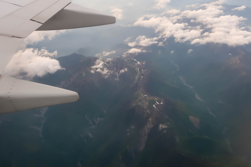 南アルプス上空 荒川岳付近