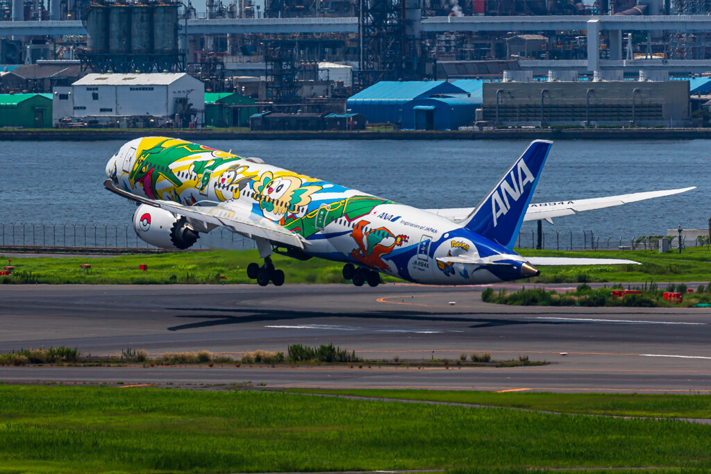 猛暑の羽田空港