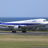 a 767 takes off