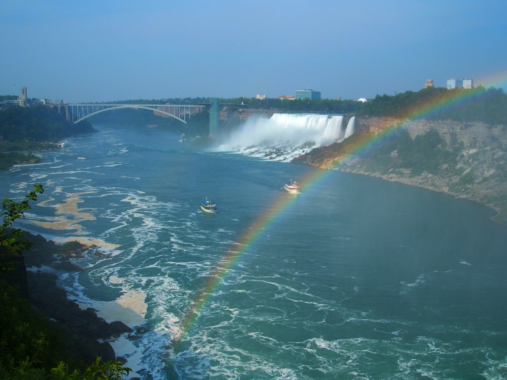 ナイアガラフォールズ　アメリカ滝見