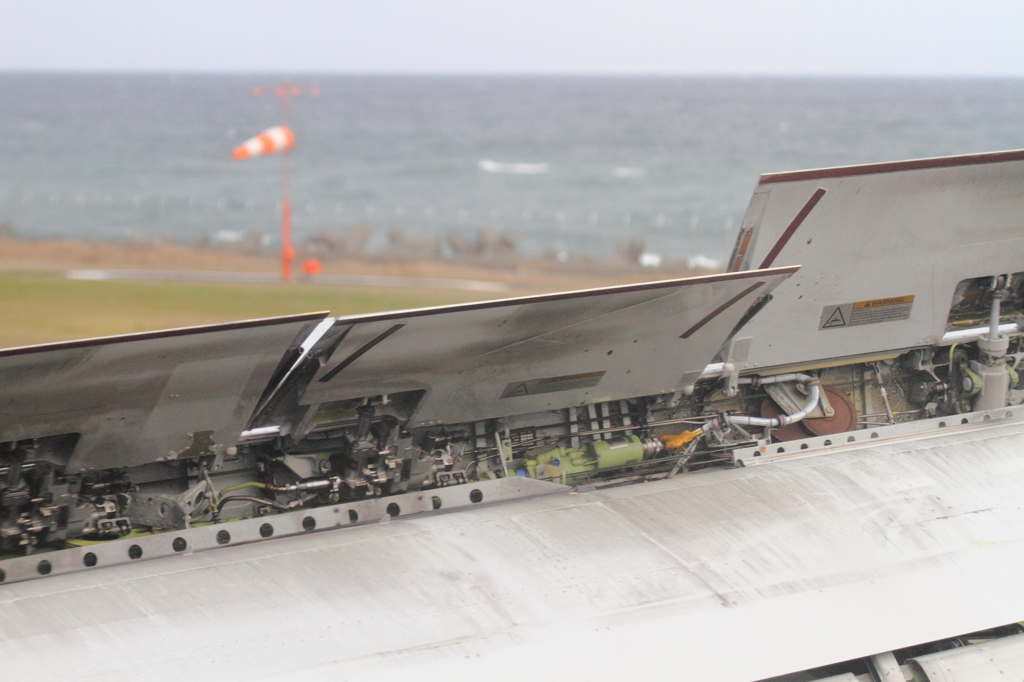 着陸後の滑走中