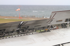 着陸後の滑走中