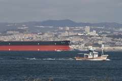 明石海峡の船