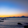 富士山と相模湾の夕陽
