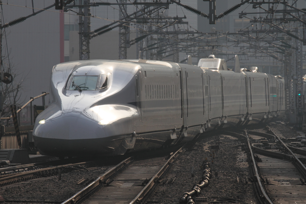 東京駅到着のN700系新幹線