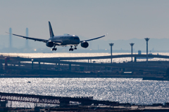 冬の羽田空港とアクアライン