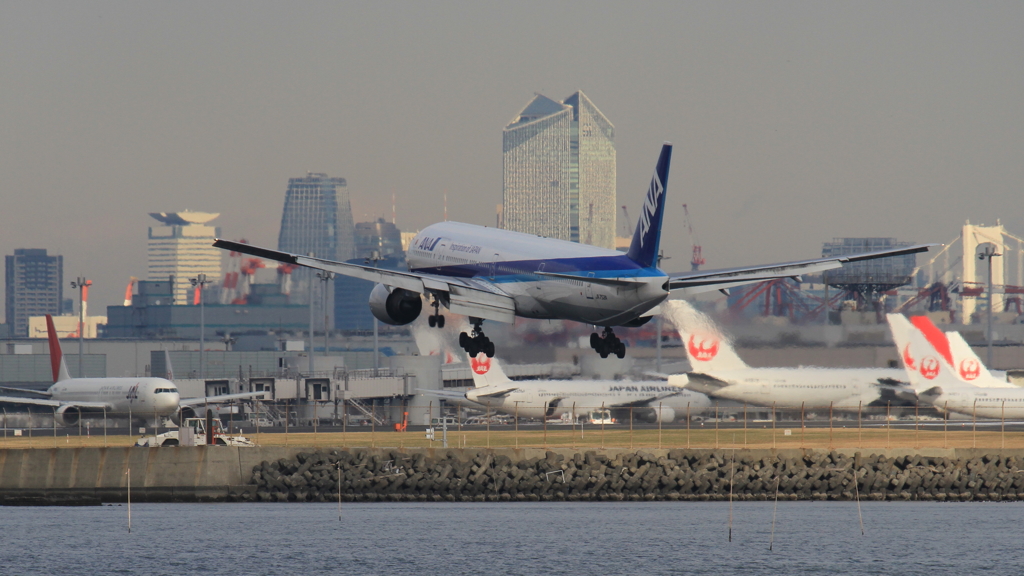 ANA機着陸寸前