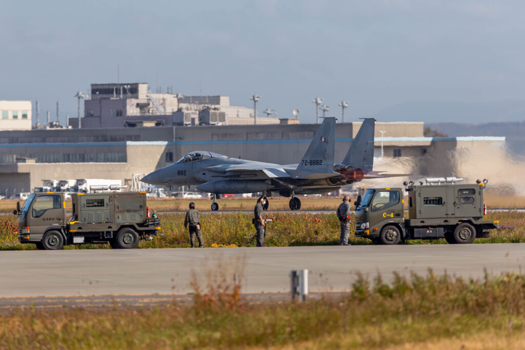 千歳基地　F15　送り出し