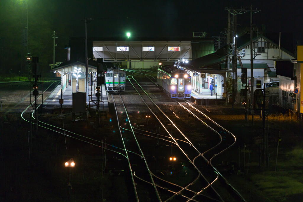石北線　遠軽夜景