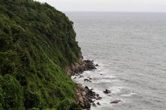 台風接近中の海岸