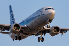 西日がまぶしい空港