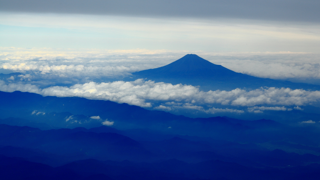 空から富士山