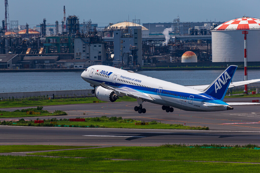 猛暑の羽田空港