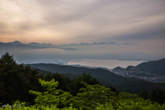 諏訪湖の朝