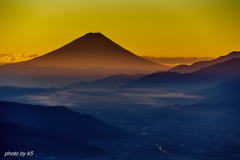 高ボッチview2017.11.03　輝く富士山