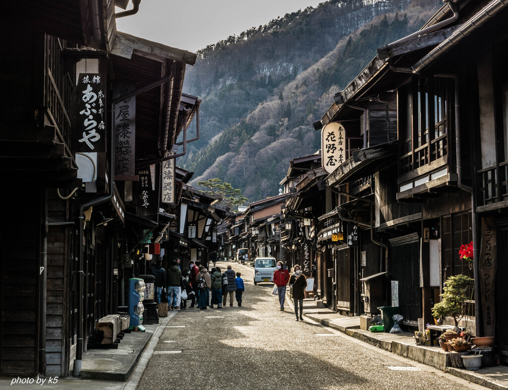 年末の奈良井宿