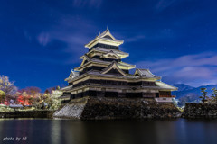 雪の朝の松本城3